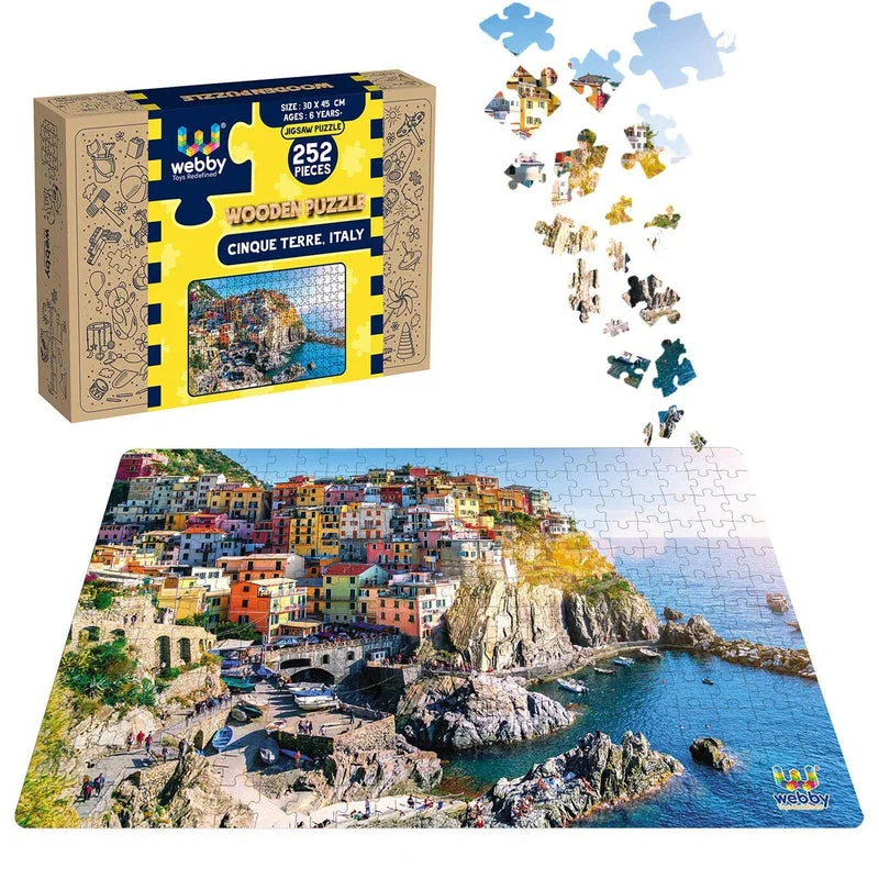 Wooden Puzzle for lush forests-Cinque Terre, Italy, Wooden Jigsaw Puzzle - 252 Pieces