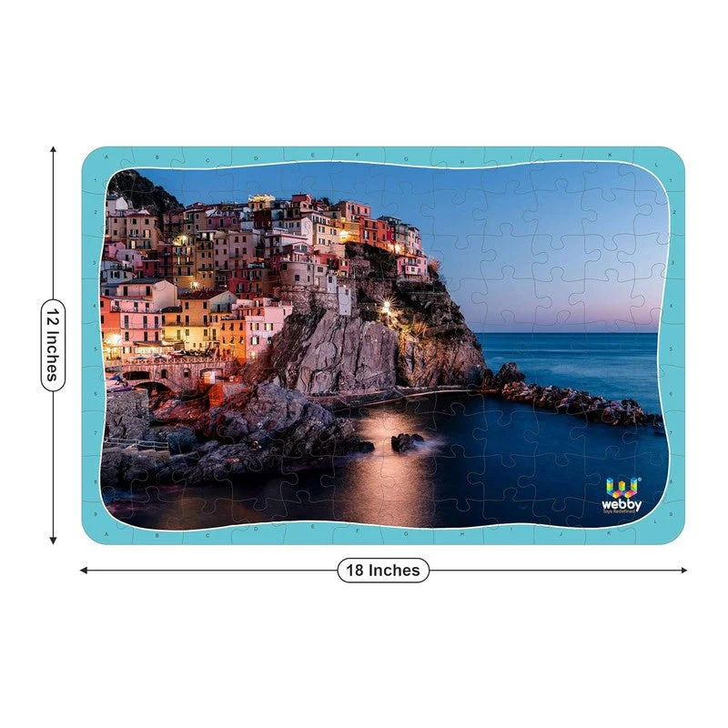 Wooden Puzzle for camp vibes-Cinque Terre Wooden Jigsaw Puzzle, 108 Pieces