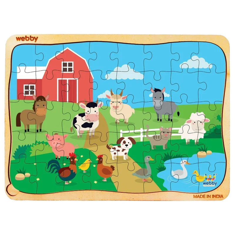 Wooden Puzzle for sunny art-Farm House Wooden Jigsaw Puzzle, 40pcs