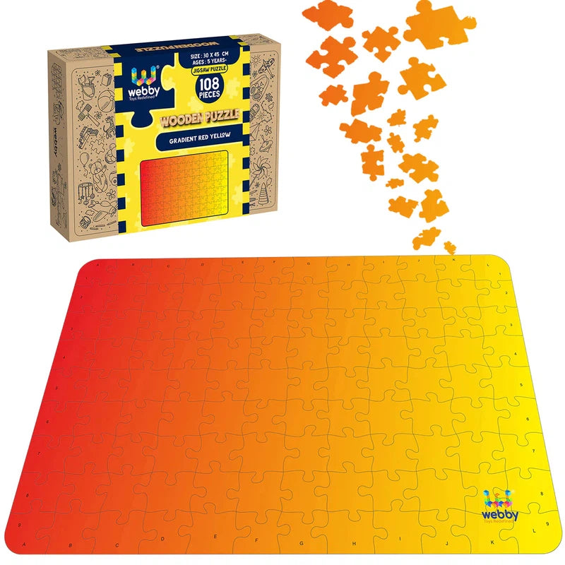 Wooden Puzzle for petal art-Gradient orange-yellow Puzzle Wooden Jigsaw Puzzle, 108 Pieces