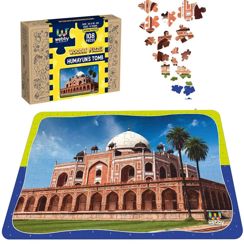 Wooden Puzzle for tiny bugs-Humayun's Tomb Wooden Jigsaw Puzzle, 108 Pieces