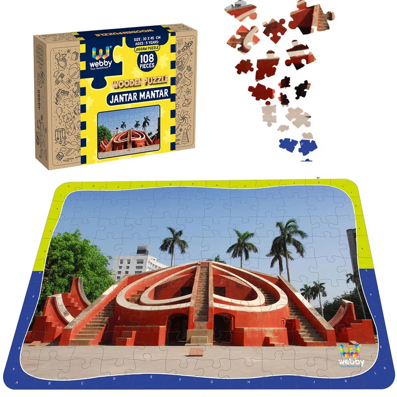 Wooden Puzzle for elder fun-Jantar Mantar Wooden Jigsaw Puzzle, 108 Pieces