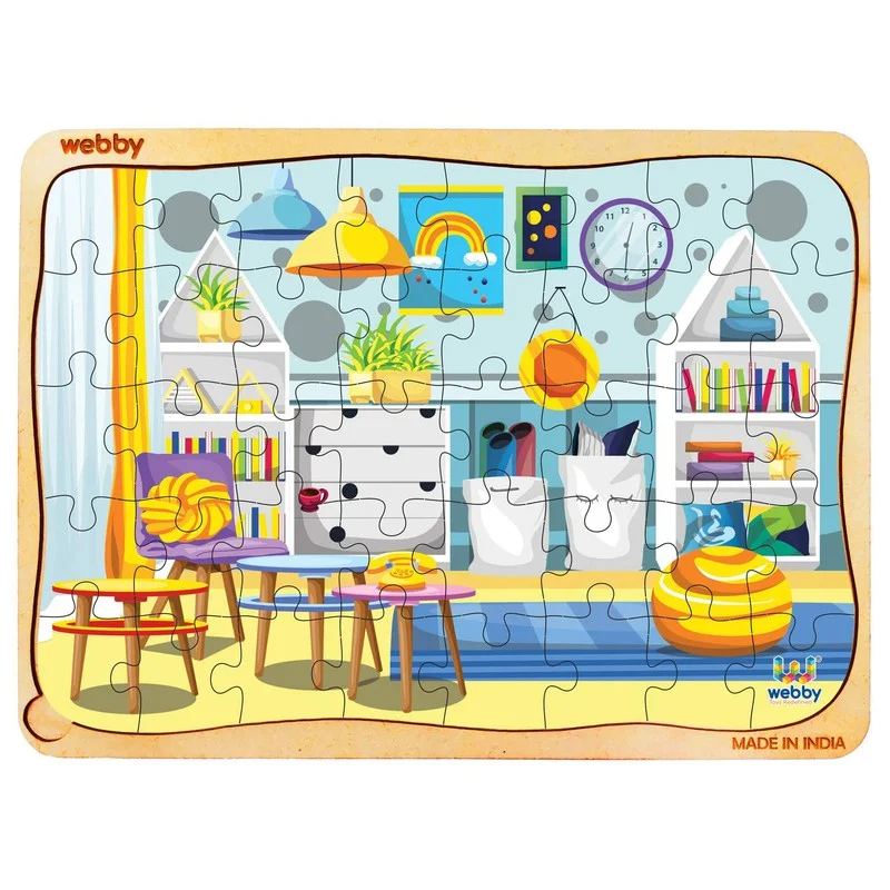 Wooden Puzzle for early skills-Kids Room Wooden Jigsaw Puzzle, 40pcs