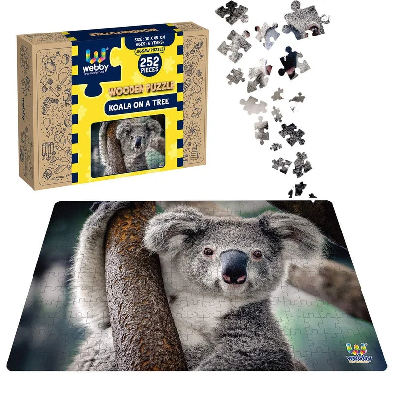 Wooden Puzzle for calm moments-Koala on a Tree Wooden Jigsaw Puzzle, 252 Pieces