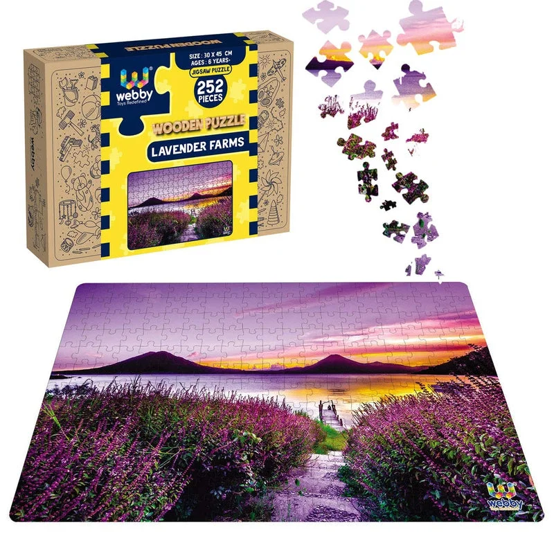 Wooden Puzzle for care play-Lavender Farms Wooden Jigsaw Puzzle, 252 Pieces