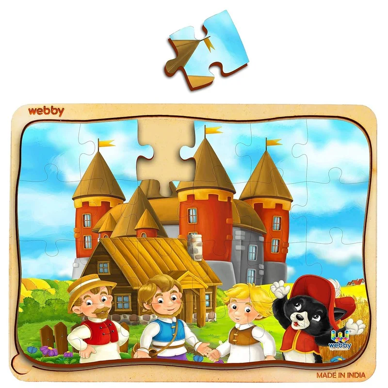 Wooden Puzzle for icy art-Medieval Castle Wooden Jigsaw Puzzle, 24pcs