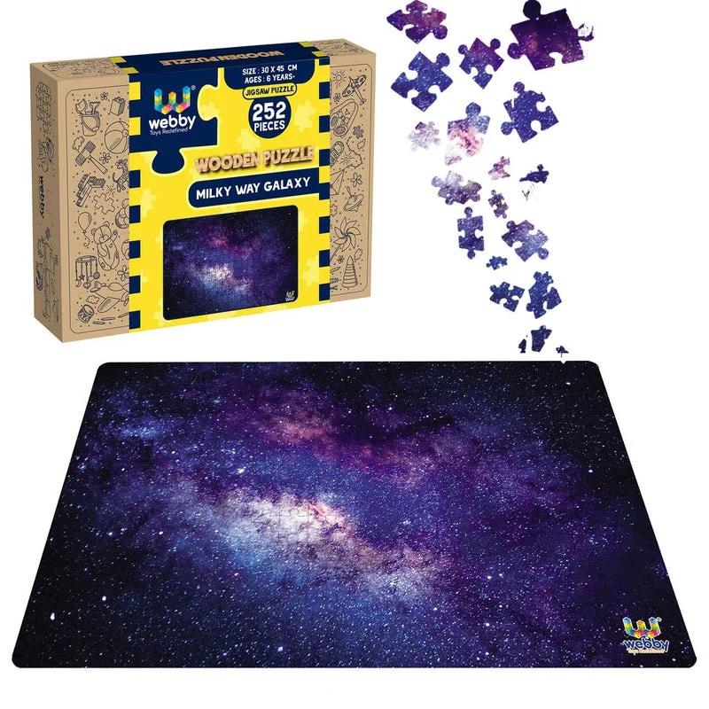 Wooden Puzzle for child spaces-Milky Way Galaxy Wooden Jigsaw Puzzle, 252 Pieces