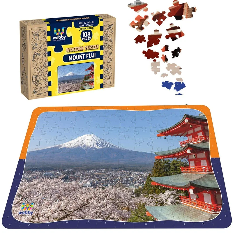 Wooden Puzzle for cozy spots-Mount Fuji Wooden Jigsaw Puzzle, 108 Pieces