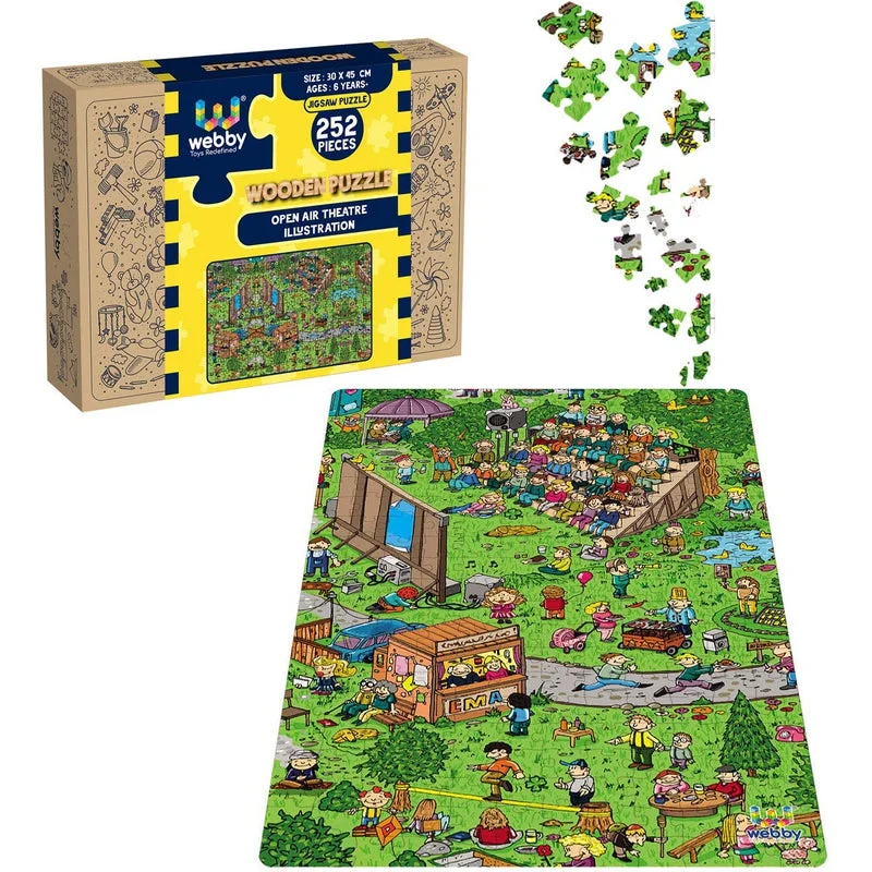 Wooden Puzzle for fireside fun-Open Air Theatre Illustration Wooden Jigsaw Puzzle, 252 Pieces