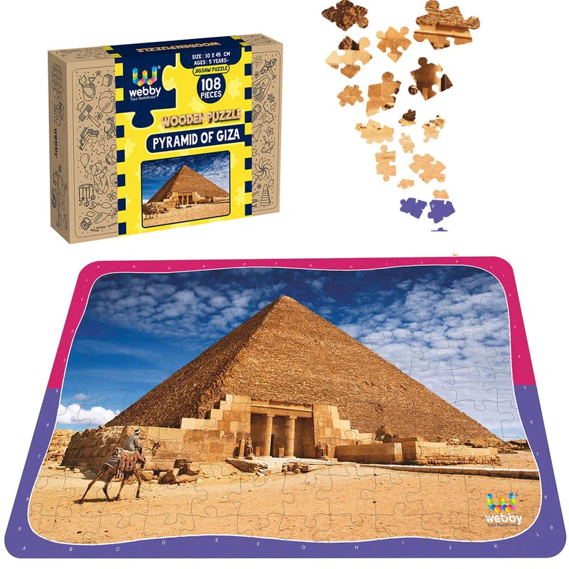 Wooden Puzzle for early fun-Pyramid Of Giza Wooden Jigsaw Puzzle, 108 Pieces