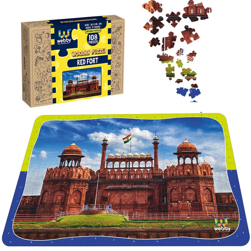 Wooden Puzzle for health play-Red Fort Wooden Jigsaw Puzzle, 108 Pieces