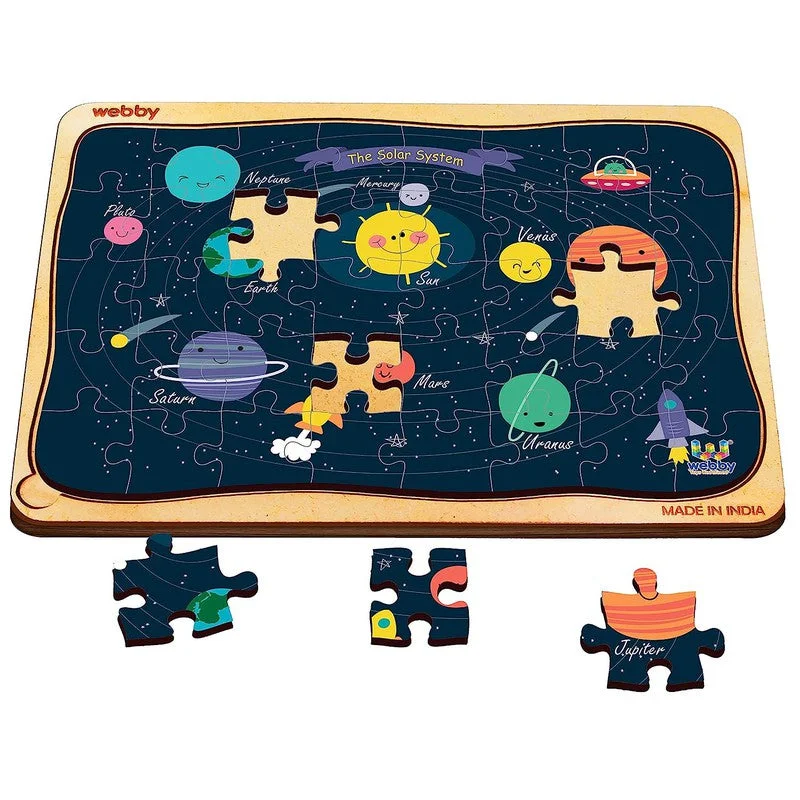 Wooden Puzzle for break play-Solar System Wooden Jigsaw Puzzle, 40pcs