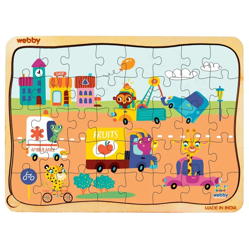 Wooden Puzzle for work calm-The Kiddy City Wooden Jigsaw Puzzle, 40pcs