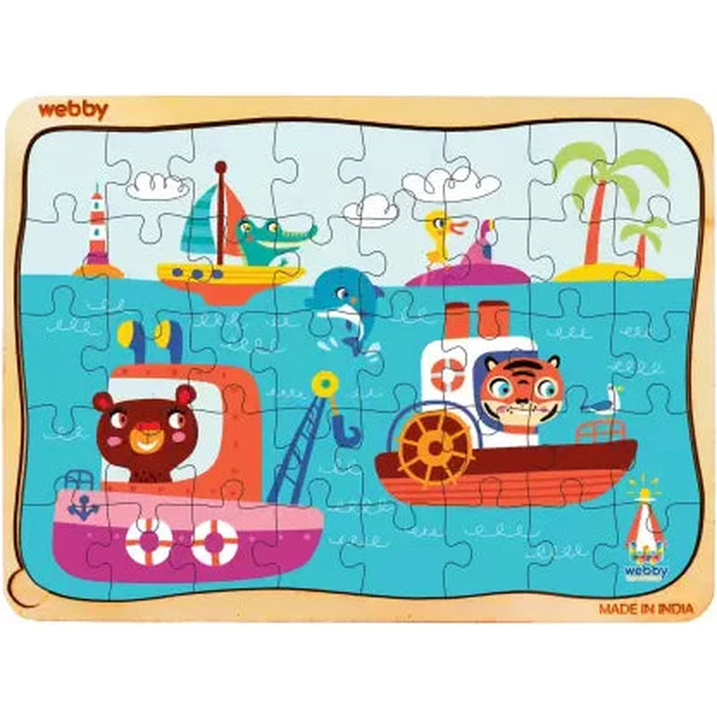 Wooden Puzzle for rest areas-The Kiddy Ocean Wooden Jigsaw Puzzle, 40pcs