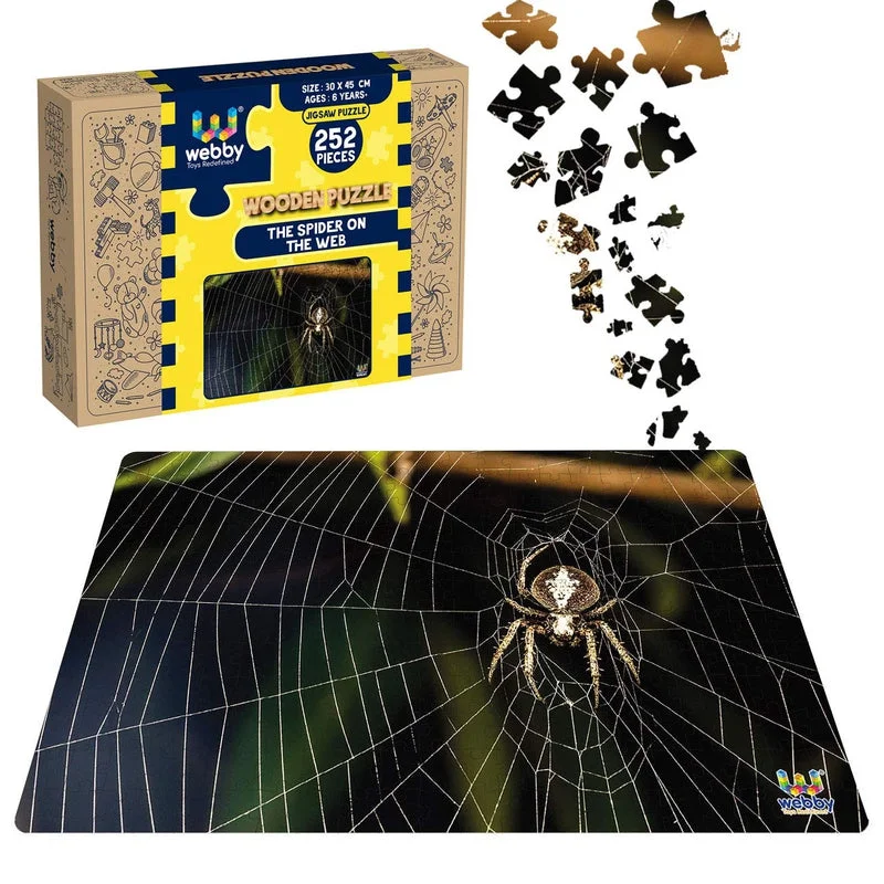 Wooden Puzzle for trip treats-The Spider on the Web Wooden Jigsaw Puzzle, 252 Pieces