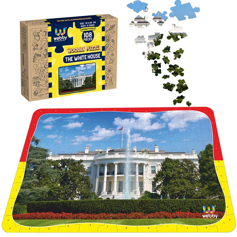 Wooden Puzzle for terrace joy-The White House Wooden Jigsaw Puzzle, 108 Pieces