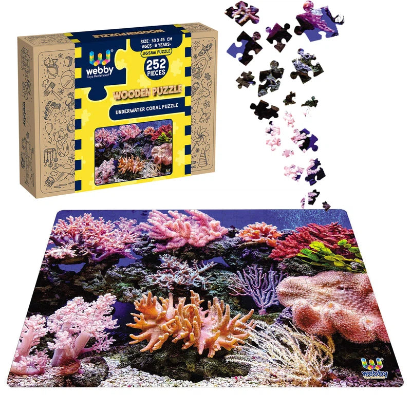 Wooden Puzzle for scaly art-Underwater Coral Wooden Jigsaw Puzzle, 252 Pieces