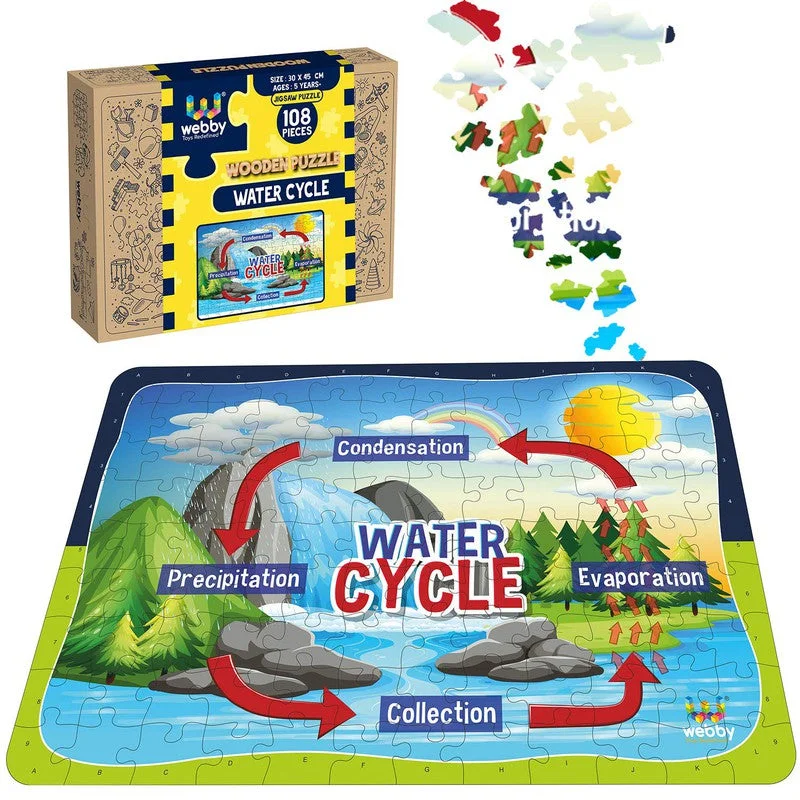 Water Cycle Wooden Jigsaw Puzzle, 108 Pieces