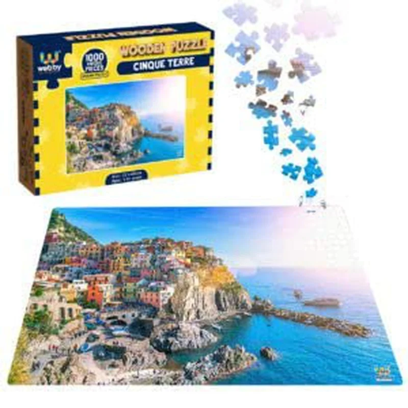 Wooden Puzzle for adult calm-Wooden Cinque Terre Jigsaw Puzzle,1000 Pieces