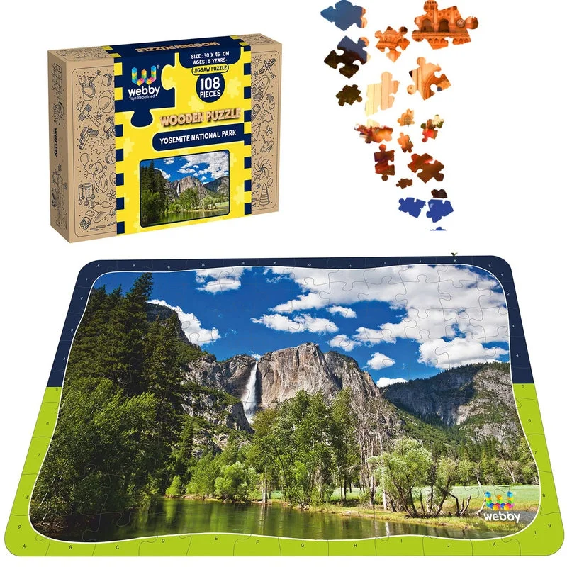 Wooden Puzzle for camp calm-Yosemite National Park Wooden Jigsaw Puzzle, 108 Pieces