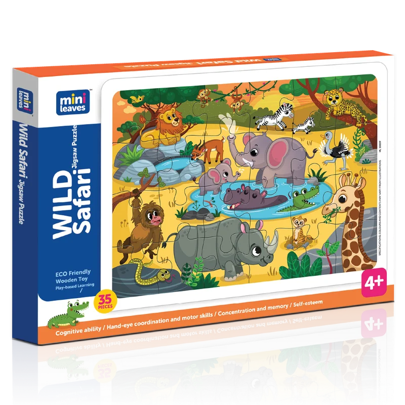 Wooden Puzzle for calm moments-Wild Animals 35 pieces wooden Jigsaw Puzzles