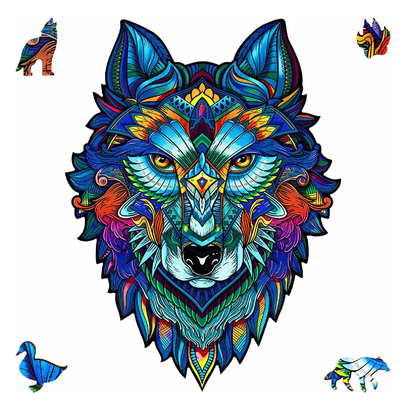 Wooden Puzzle for frozen fun-Wolf 185 Piece Shaped Wooden Jigsaw Puzzle