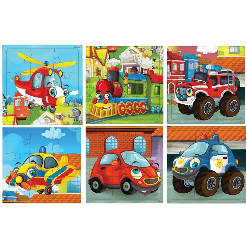 Wooden Puzzle for season shifts-Wooden Jigsaw Puzzles - 9 Pieces (Vehicles (Pack of 6))