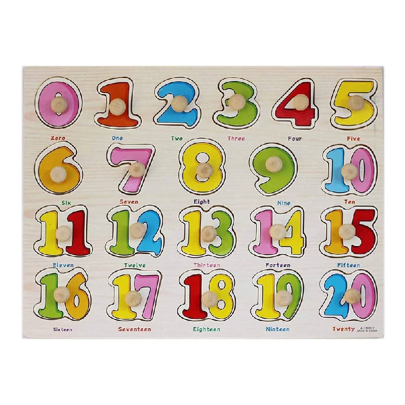 Digital Plaything for snowy evenings-Wooden Colorful Number Learning Board with Knobs