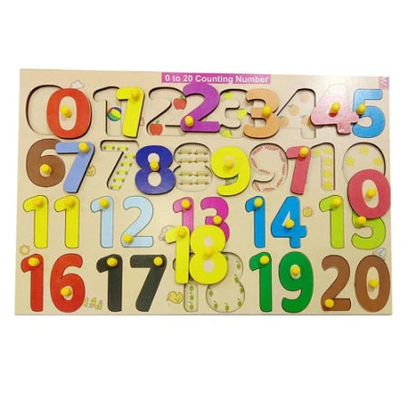 Digital Plaything for game rooms-Wooden Educational Numbers (0-20) Learning Educational Knob Tray