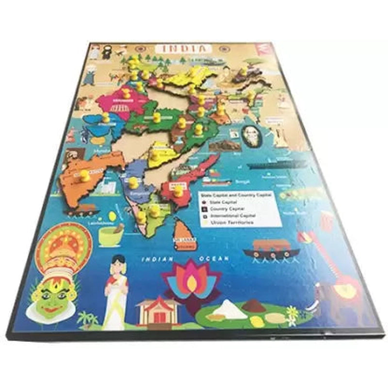 Wooden Puzzle for home play-Wooden India Map Jigsaw Puzzle – (22 Pieces)