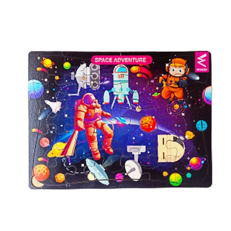 Wooden Puzzle for trip treats-Wooden Jigsaw puzzle Space Theme