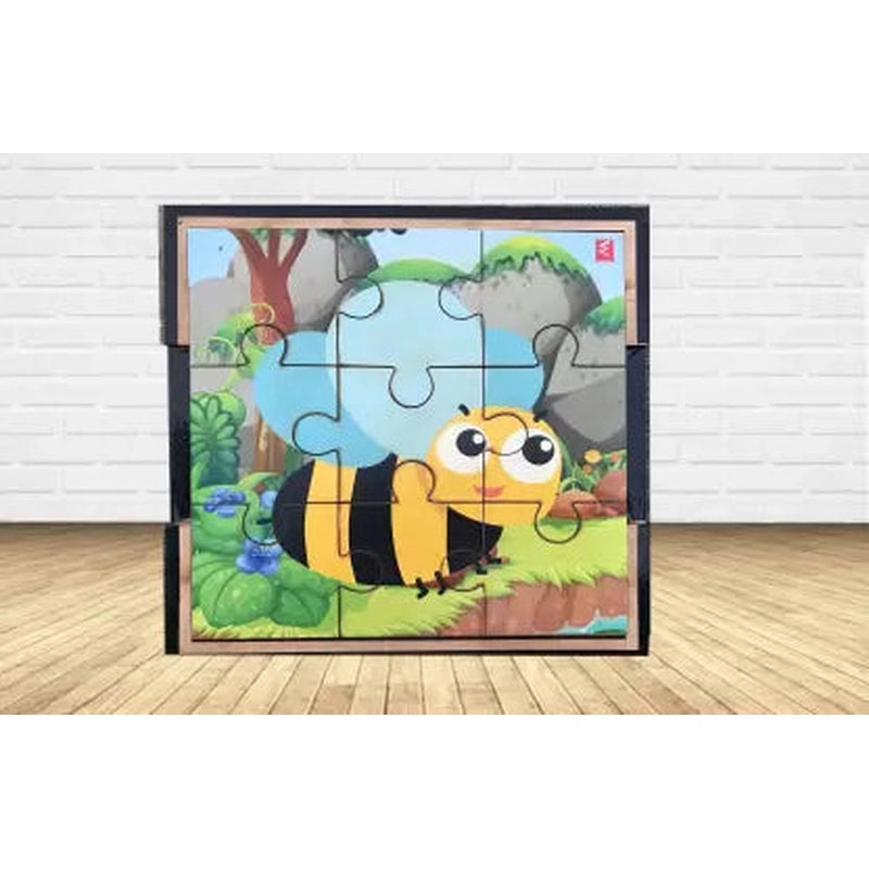 Wooden Puzzle for garden calm-Wooden jigsaw Puzzle - Bee Theme (9 Pieces)