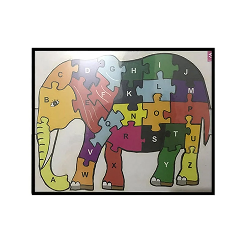 Wooden Puzzle for deck delights-Wooden Jigsaw Puzzle Elephant Theme (26 Pieces)