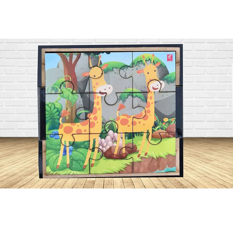 Wooden Puzzle for rest areas-Wooden Jigsaw Puzzle Giraffe Theme