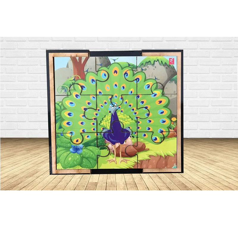 Wooden Puzzle for fireside fun-Wooden jigsaw Puzzle - Peacock Theme