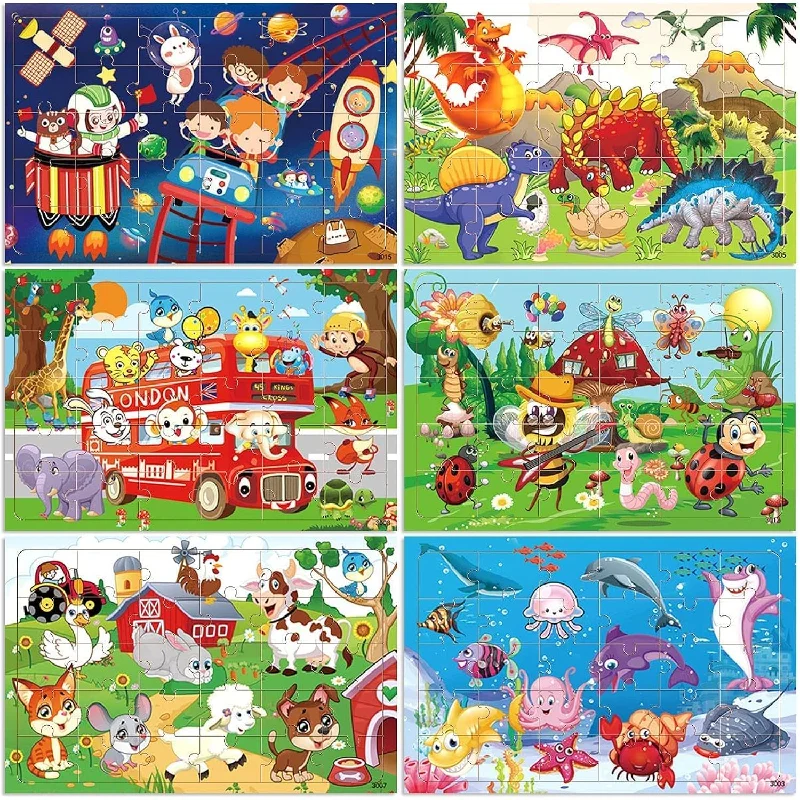 Wooden Puzzle for sunny art-Wooden Jigsaw Puzzles For Kids Ages 3 5 Year Old 30 Piece Colorful Wooden P