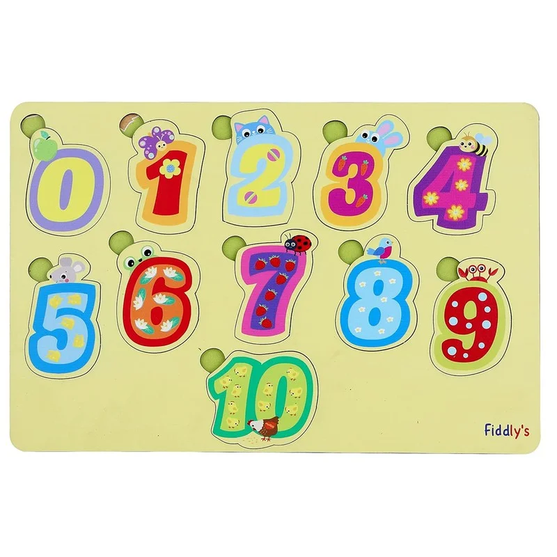 Digital Plaything for fish play-Wooden Learning Educational Puzzle (Numbers)