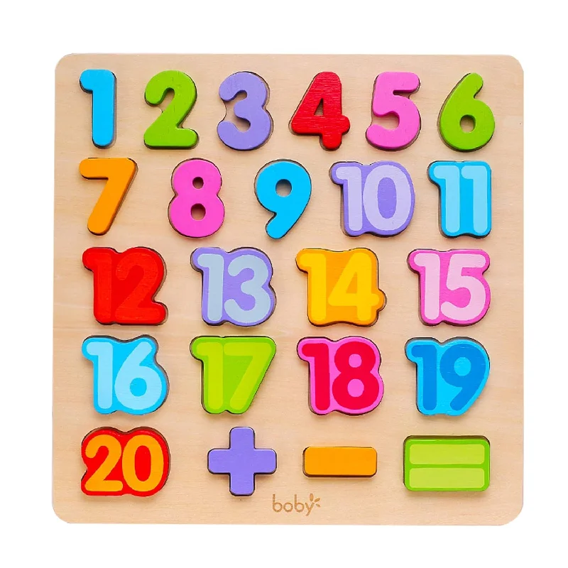 Digital Plaything for preschool learning-Wooden Number Puzzle Toys, Abc Letter & Number Puzzle For Toddlers 1 2 3 Ye