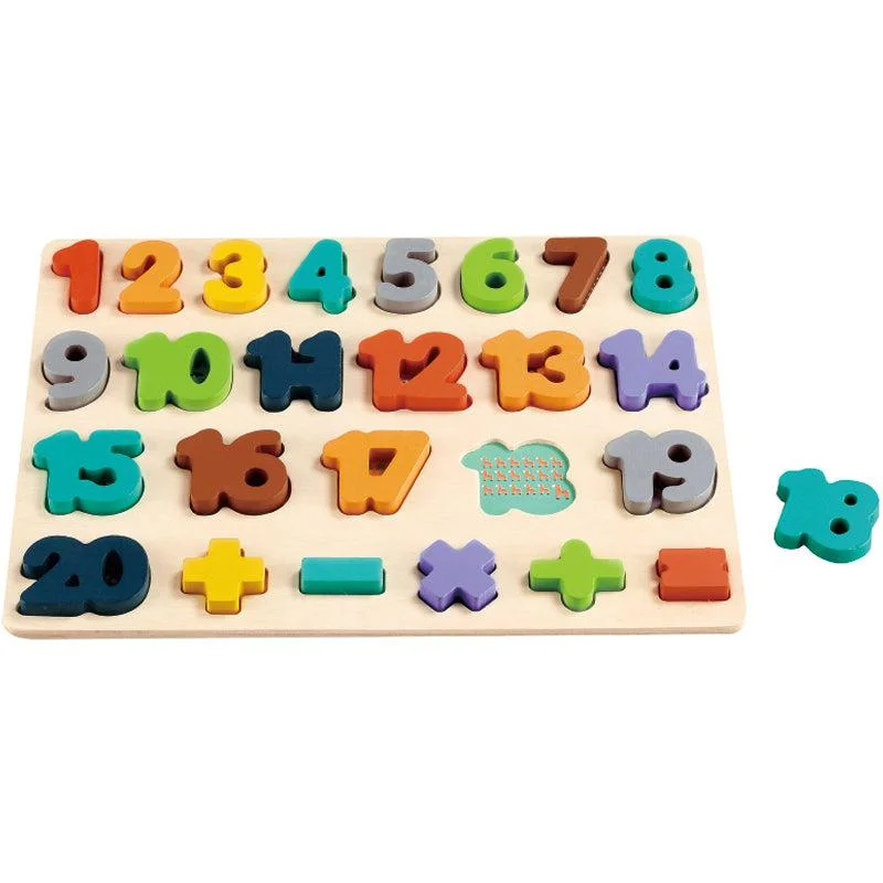 Digital Plaything for school projects-Wooden Numbers Chunky Puzzle