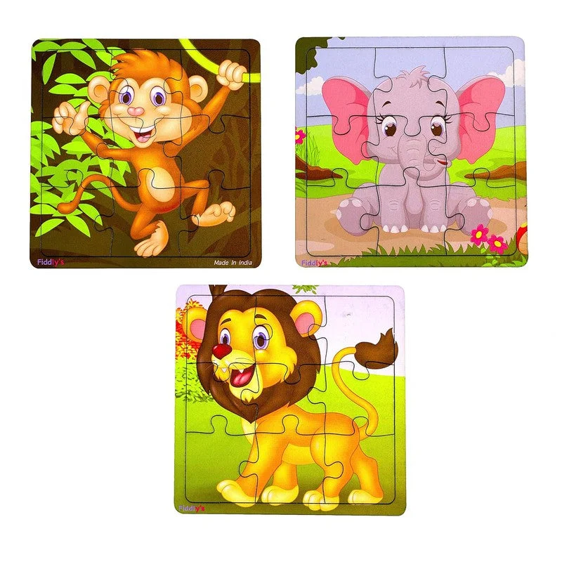 Wooden Puzzle for camp calm-Wooden Paperless Jigsaw Puzzle - Pack of 3 - 9 Pieces