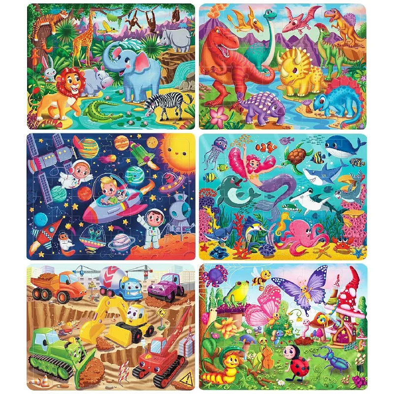 Wooden Puzzle for tree play-Wooden Puzzles For Kids Ages 4 6 8, 48 Piece Jigsaw Puzzles For Kids 3 4 5