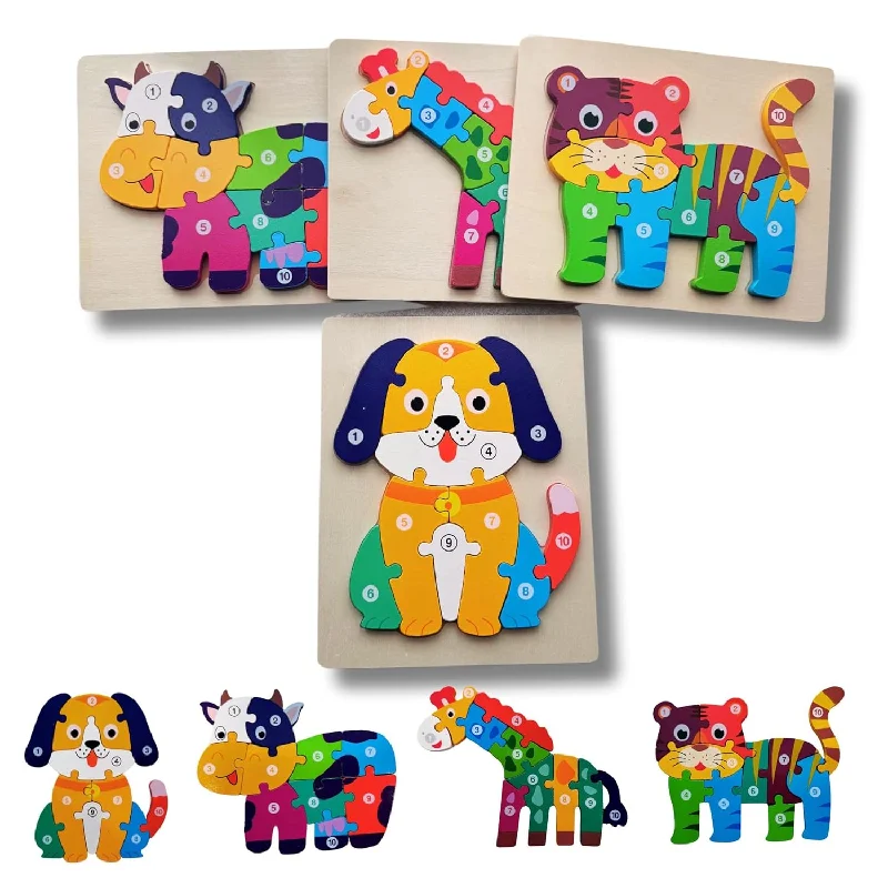 Wooden Puzzle for trip fun-Wooden Puzzles Toys For Kids Ages 3 5 Montessori Toddler Jigsaw Puzzles For