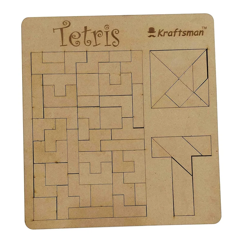 Wooden Puzzle for healing fun-Wooden Tetris Block Jigsaw Puzzle Board (Tetris, Tangram, T Puzzle)