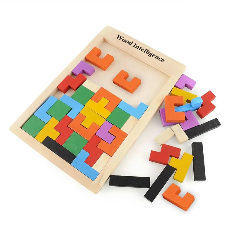 Wooden Puzzle for deck delights-Wooden Toys Tangram Brain Teaser Puzzle Preschool Magination Intellectual Educational Kids Jigsaw Board Toys for Children