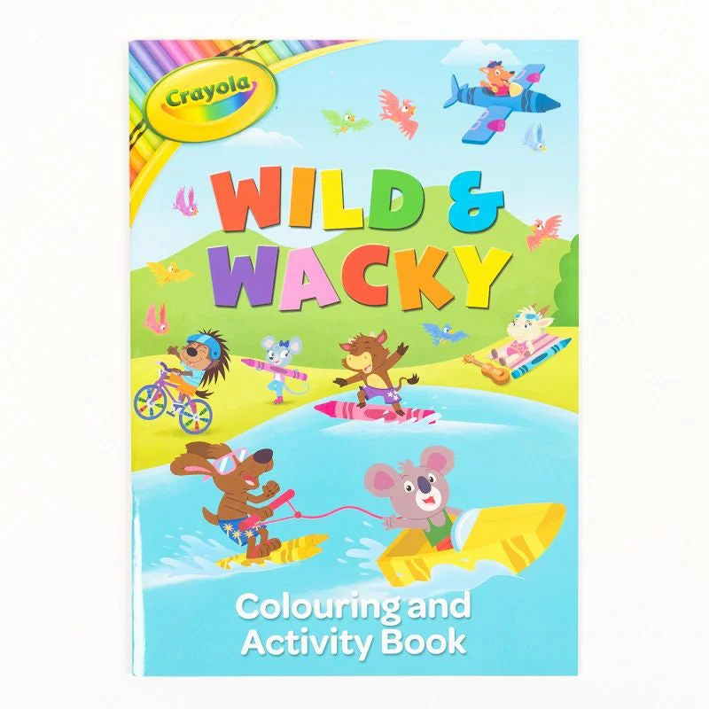 Interactive Books for stress relief-Alligator Crayola Wild and Wacky Colouring and Activity Book - English