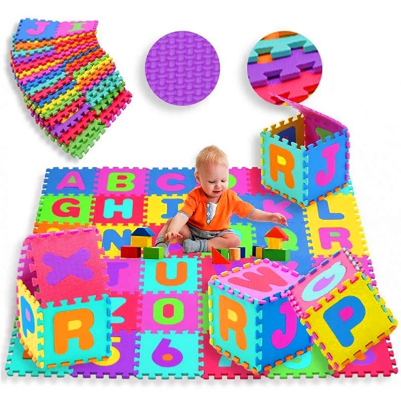 Digital Plaything for winter breaks-Alphabet Numbers Puzzle Interlocking Foaming Floor Blocks