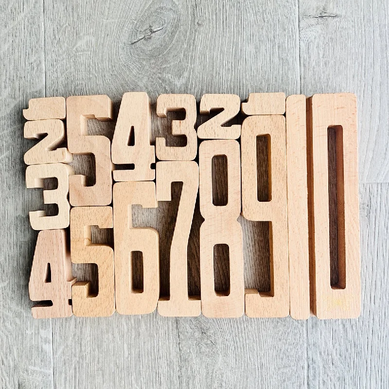 Digital Plaything for playroom fun-Astrup Wooden Stacking Numbers