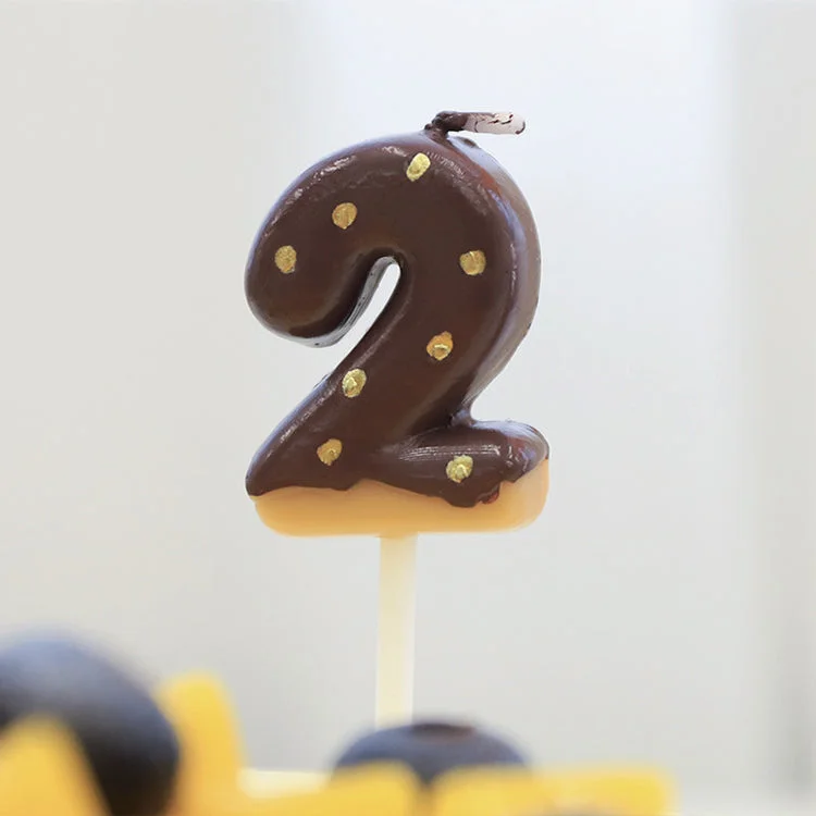 Digital Plaything for tablet games-Chocolate Birthday Candle | Number 2