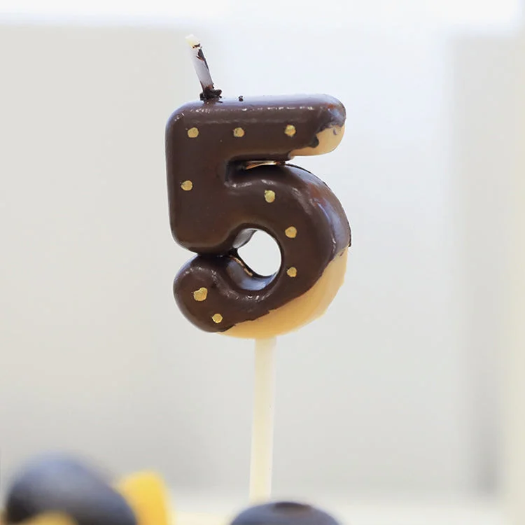 Digital Plaything for touchscreen fun-Chocolate Birthday Candle | Number 5