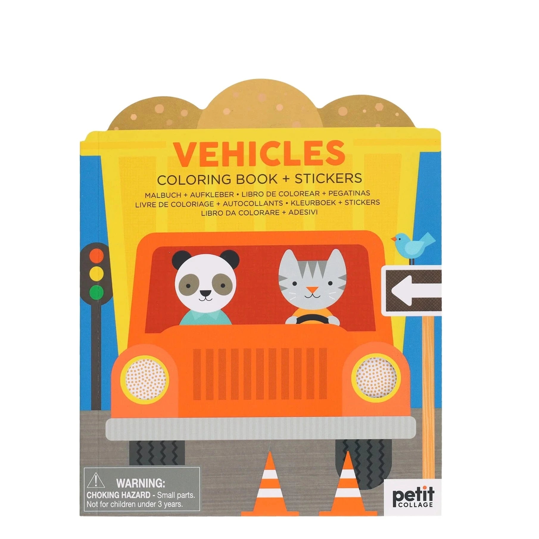 Interactive Books for early literacy-Coloring Book + Stickers - Vehicles